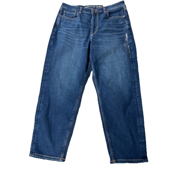 NWT American Eagle Mom Jean Stretch Super High Rise 14 Short - Picture 1 of 15